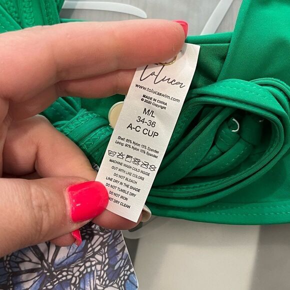 NWT Toluca Amina Bikini Top Waist Wrap Triangle Lush Size M/L - Picture 3 of 7